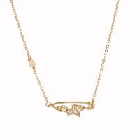 Zinklegering halskettingen, Zinc Alloy, met Zoetwater Parel, met 5cm extender keten, Kilt Pin, gold plated, mode sieraden & verstelbaar & voor vrouw, gouden, nikkel, lood en cadmium vrij, Lengte 42 cm, Verkocht door PC