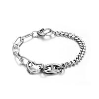 Titanium Steel Bracelet & Bangle Vacuum Ion Plating Unisex original color Sold By PC