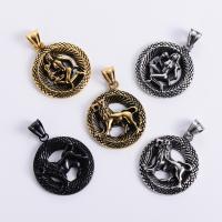 Costellazione dell'acciaio inossidabile Pendente, 316L acciaio inox, 12 Segni zodiacali, DIY & unisex & Annerire, nessuno, 35x30mm, Venduto da PC