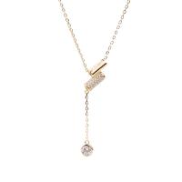 925 Sterling Silver Necklaces with 1.57 inch extender chain plated for woman & with rhinestone Length Approx 15.35 Inch Sold By PC