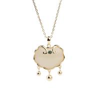 Collane d'argento sterlina, 925 argento sterlina, with Hetian Jade, with 1.57 inch extender chain, Corona, placcato, per la donna & con strass, nessuno, Lunghezza Appross. 15.35 pollice, Venduto da PC