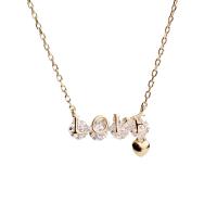 Collane d'argento sterlina, 925 argento sterlina, with 1.57 inch extender chain, Lettera alfabeto, placcato, per la donna & con strass, nessuno, Lunghezza Appross. 15.35 pollice, Venduto da PC