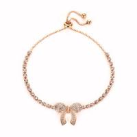 Zinc Alloy Bracelet plated for woman & with rhinestone Length Approx 8.66 Inch Sold By PC