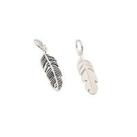 925 Sterling Silver κρεμαστό κόσμημα, Φτερό, επιχρυσωμένο, DIY, περισσότερα χρώματα για την επιλογή, 5.80x1.20x18.30mm, Τρύπα:Περίπου 4mm, Sold Με PC