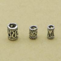 925 Sterling Silver Spacer Bead Column plated DIY silver color Sold By PC