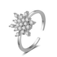 Cubi Circonia Micro Pave anello in ottone, Fiocco di Neve, placcato, gioielli di moda & Micro spianare cubic zirconia & per la donna, nessuno, 20mm, Diametro interno:Appross. 17mm, Venduto da PC