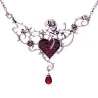 Gothic Ketting, Zinc Alloy, met Robijn, mode sieraden & voor vrouw & glazuur, 110x150mm, Lengte 36 cm, Verkocht door PC