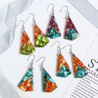 Gemstone Earrings, A pedra do rei, Irregular, para mulher, Mais cores pare escolha, 24x3.76x39.50mm, vendido por par