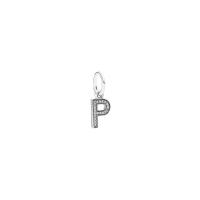 Argent sterling 925 Pendentifs European, avec zircon cubique, lettres sont de A à Z & unisexe, plus de couleurs à choisir, 12x6mm, Vendu par PC