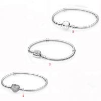 Bracciale European, 925 sterline d'argento, with cubico zircone, placcato, lunghezza differente per scelta & stili diversi per la scelta & per la donna, nessuno, Venduto da PC