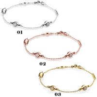 Bracelet European , Argent sterling 925, avec zircon cubique, Placage, longueur différente pour le choix & pour femme, plus de couleurs à choisir, Vendu par PC