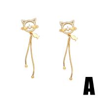 Pendientes Ear Cuff, metal, 18K chapado en oro, diferentes estilos para la opción & micro arcilla de zirconia cúbica & para mujer, dorado, libre de níquel, plomo & cadmio, Vendido por Par