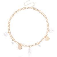 Kunststof parel ketting, Zinc Alloy, met Plastic Pearl, met 10cm extender keten, gold plated, mode sieraden & verstelbaar & voor vrouw, gouden, nikkel, lood en cadmium vrij, Lengte 45 cm, Verkocht door PC