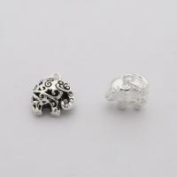 Ciondolo in argento 925, 925 argento sterlina, Elefante, DIY, argento, 12x11.50x7.30mm, Foro:Appross. 4.3mm, Venduto da PC