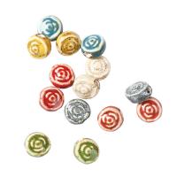 Stampa di perle di porcellana, Rose, DIY, nessuno, 17x10mm, Foro:Appross. 3mm, 10PC/borsa, Venduto da borsa