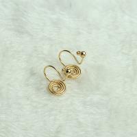 Brass Clip On Fülbevaló keresése, Sárgaréz, 14K aranyozott, DIY, 8mm, Által értékesített pár