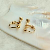 Messing Clip On Earring vinden, 14K vergulde, DIY, 18mm, Verkocht door pair