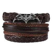 Bráisléad Cowhide, le PU & Sinc Alloy, Inchoigeartaithe & trí phíosa & jewelry faisin & unisex, Fad Thart 17-18 cm, Díolta De réir Socraigh