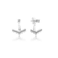 Cubic Zirconia micro pavimenta Sterling Silver Earring, 925 sterline d'argento, with cubico zircone, stili diversi per la scelta & per la donna, nessuno, 7x15mm, Venduto da PC