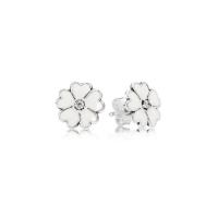 Cubic Zirconia Micro Pave Sterling Silver Earring 925 Sterling Silver with Cubic Zirconia & for woman & enamel & faceted Sold By PC