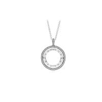 Colliers en argent sterling, Argent sterling 925, avec zircon cubique, Plaqué de couleur d'or rose, styles différents pour le choix & pour femme & creux, plus de couleurs à choisir, 15x7mm, Longueur Environ 45 cm, Vendu par PC