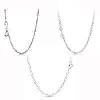 925 Sterling Silver schakelkettingen, 925 sterling zilver, verschillende stijlen voor de keuze & voor vrouw, meer kleuren voor de keuze, Lengte Ca 45 cm, Verkocht door PC