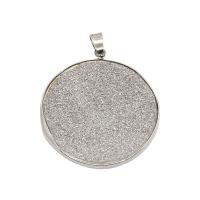 Shell Halsband, Sötvatten Shell, med Mässing, Flat Round, silver pläterad, Unisex & frosted, silver, 37mm, Säljs av PC