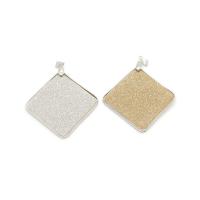 Shell Pendler, Freshwater Shell, med Messing, Square, sølvfarvet forgyldt, Unisex & frosted, flere farver til valg, 53mm, Solgt af PC