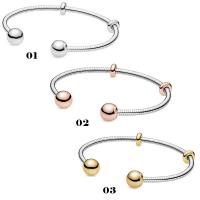 925 de prata esterlina Europeu Cuff Bangle, Roda, banhado, comprimento diferente para a escolha & unissex, Mais cores pare escolha, vendido por PC