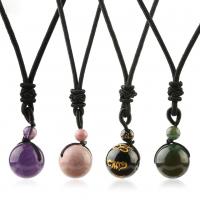 Gemstone šperky náhrdelník, Nylon kabel, s Drahokam, různé materiály pro výběr & unisex, 16mm, Délka Cca 24.8 inch, Prodáno By PC