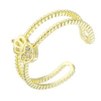 Cubi Circonia Micro Pave anello in ottone, placcato oro vero, Regolabile & Micro spianare cubic zirconia & per la donna, oro, Misura:9, Venduto da PC