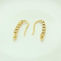 Brass Hook earwire, Sárgaréz, 14K aranyozott, DIY & mikro egyengetni cirkónia, 17mm, Által értékesített pár