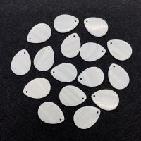 Shell Pendler, Freshwater Shell, Teardrop, mode smykker & du kan DIY, hvid, 18x25mm, Solgt af PC