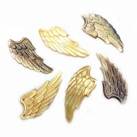 Shell Pendler, Sea Shell, Wing Shape, mode smykker & du kan DIY & dobbelt-hullers, flere farver til valg, 14x34mm, Solgt af PC