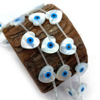 Evil Eye Hangers, Sea Shell, Hart, mode sieraden & DIY & verschillende grootte voor keus, wit, 10mmu300112mm, Verkocht door PC