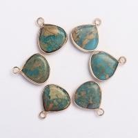 Imperial Jasper Pendants, Impression Jasper, le Prás, Teardrop, dath an óir plated, unisex, 16.50x4.60x19.90mm, Díolta De réir PC