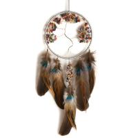 Mode Dreamcatcher, Veer, met Edelsteen & Ijzer, handgemaakt, mode sieraden, gemengde kleuren, 160x550mm, Verkocht door PC