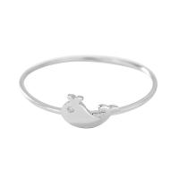 Cubic Zirconia Micro bana Sterling Silver ringar, 925 sterling silver, Dolphin, platinerade, olika storlek för val & micro bana cubic zirconia & för kvinna, ursprungliga färgen, Säljs av PC