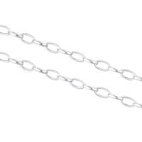 925 Sterling Sølv Halskæde Chain, platineret, oprindelige farve, 6x3.40mm, Solgt af m