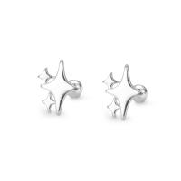 Sterling Silver Jewelry Earring, 925 Sterling Silver, dath airgid plated, jewelry faisin & do bhean, airgid, 9.80x7mm, Díolta De réir PC