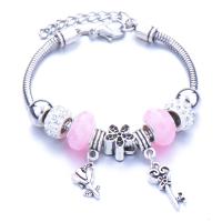 European Armbånd, Zinc Alloy, med Resin, med 2.5inch extender kæde, forgyldt, slange kæde & for kvinde & med rhinestone, flere farver til valg, Længde Ca. 7.8 inch, Solgt af PC