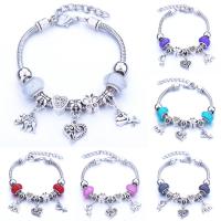 Bracelet European , alliage de zinc, avec chalumeau, Placage, chaîne serpent & pour femme & avec strass & creux, plus de couleurs à choisir, Longueur Environ 9.4 pouce, Vendu par PC