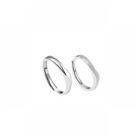 Δαχτυλίδια ζευγάρι Finger, 925 Sterling Silver, χρώμα επιπλατινωμένα, Ρυθμιζόμενο & ανοιχτό & διαφορετικά στυλ για την επιλογή, Sold Με PC