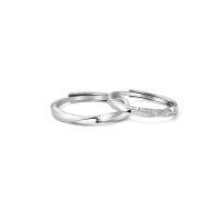 Couple Finger Rings 925 Sterling Silver platinum color plated Adjustable & open Sold By PC