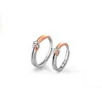 Anillos para Parejas, plata de ley 925, chapado, Ajustable & abrir & diferentes estilos para la opción, dos diferentes colores, Vendido por UD