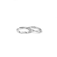 Couple Finger Rings 925 Sterling Silver platinum color plated Adjustable & open Sold By PC