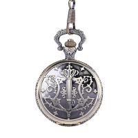 Pocket Watch Zinc Alloy with Plastic Chinese watch movement waterproofless & Unisex antique brass color plated Approx 16.92 Inch Sold By Lot