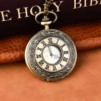 Fashion Pocket Watch, Cink ötvözet, -val Műanyag, antik sárgaréz színű krómozott, Életvízálló & egynemű & különböző stílusokat a választás, 46x15mm, Hossz Kb 16.92 inch, 10PC-k/Lot, Által értékesített Lot