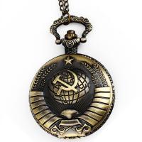 Fashion Pocket Watch, Cink ötvözet, antik sárgaréz színű krómozott, vízálló & egynemű, 37x4mm, Hossz Kb 16.92 inch, 10PC-k/Lot, Által értékesített Lot