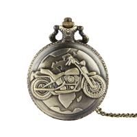 Fashion Pocket Watch, Cink ötvözet, -val Műanyag, galvanizált, vízálló & egynemű, több színt a választás, 46x16mm, Hossz Kb 16.92 inch, 10PC-k/Lot, Által értékesített Lot